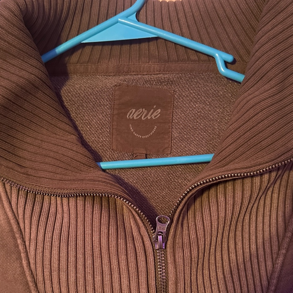 Aerie Brown Off-the-Shoulder Sweater - Picture 3 of 3